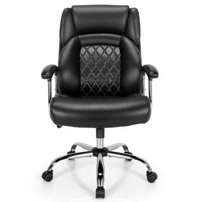 Tangkula 500LBS High Back Big & Tall Office Chair Adjustable Leather Task Chair