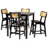 Baxton Studio Tafari Mid-Century Modern Wood and Rattan Pub Set - 2 of 4
