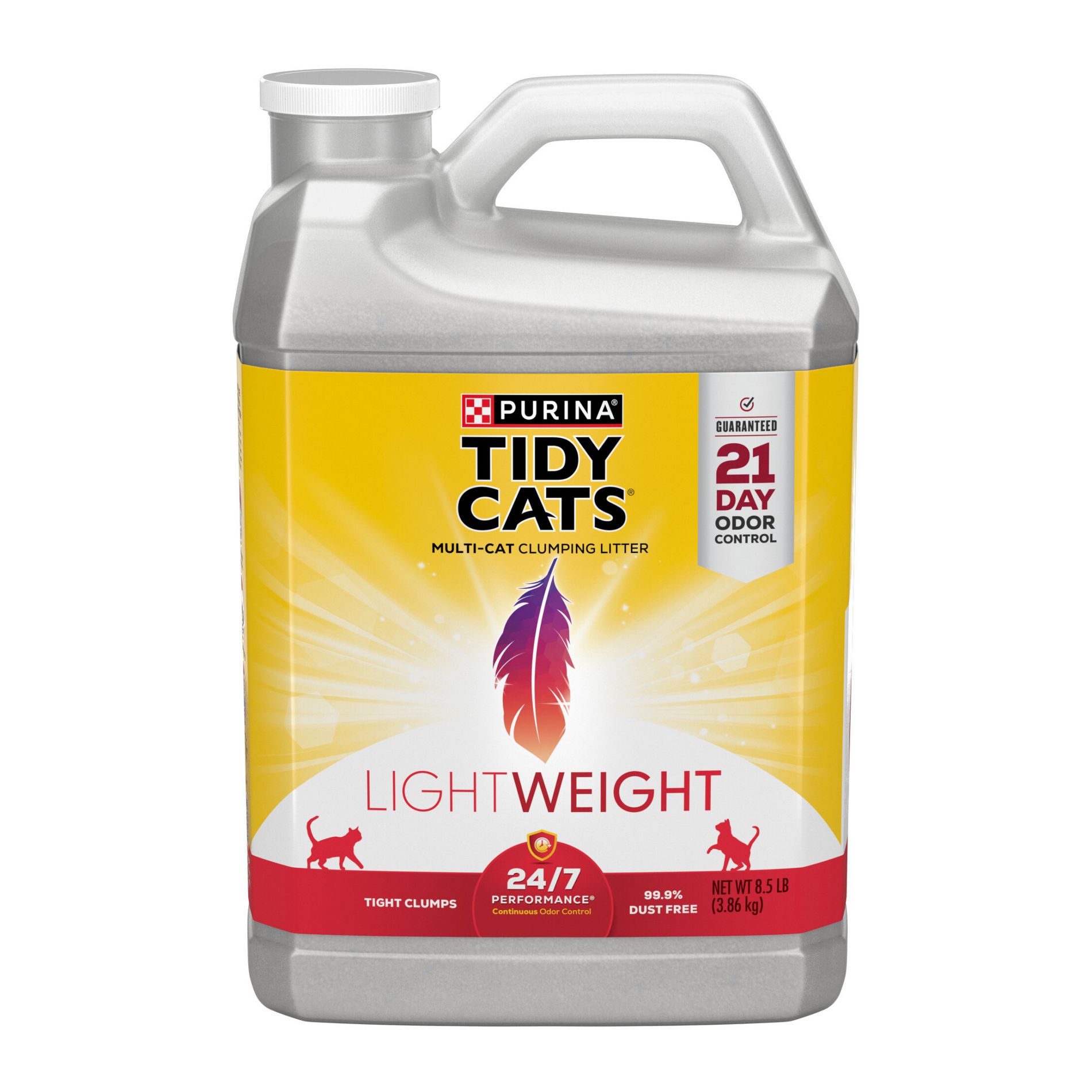 Purina Tidy Cats Lightweight 24/7 Performance Low Dust Clumping Scoop Scented Cat & Kitty Litter for Multiple Cats - 8.5lbs