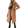 Imily Bela Womens Belted Classic Lapel Collar Open Front Long Coat Jacket - 4 of 4