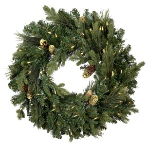 Vickerman Emerald Mixed Fir Artificial Wreath - 1 of 4