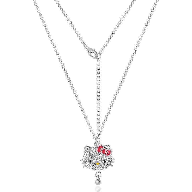 Sanrio Hello Kitty Fashion Pave Crystal Necklace, 16"+3", 3 of 4