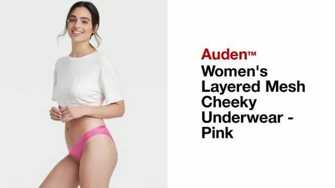 Women's Layered Mesh Cheeky Underwear - Auden™ Pink, 2 of 8, play video