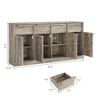 Modern Sideboard Buffet Cabinet,Large Coffee Storage Cabinet with Wood Grain Panels, Multi-Functional Storage for Living Room - 2 of 4