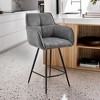 30" Verona Bar Stool with Fabric Finish, Metal Frame & Foam Cushion - Armen Living - 2 of 4