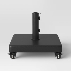 55lbs Polycrete Square Outdoor Patio Market Umbrella Bases with Wheels - Threshold™ - 1 of 4