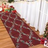 Washable Rug for Bedroom Christmas Floral Living Room Rug Non-Slip Holiday Indoor Floor - 2 of 4
