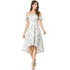Allegra K Women's Spaghetti Straps Ruffled Sleeves Asymmetrical High Low Floral Midi Sundresses - 3 of 4
