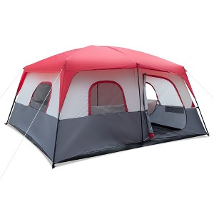 Naysaye Camping Tents 1-4 Person Portable Double Door Instant Setup Waterproof Tent with Spider Foot Structure, Red - 1 of 4