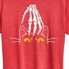 Women's - Instant Message - Skeleton Hand Petting Cat Short Sleeve Graphic T-Shirt - 2 of 4