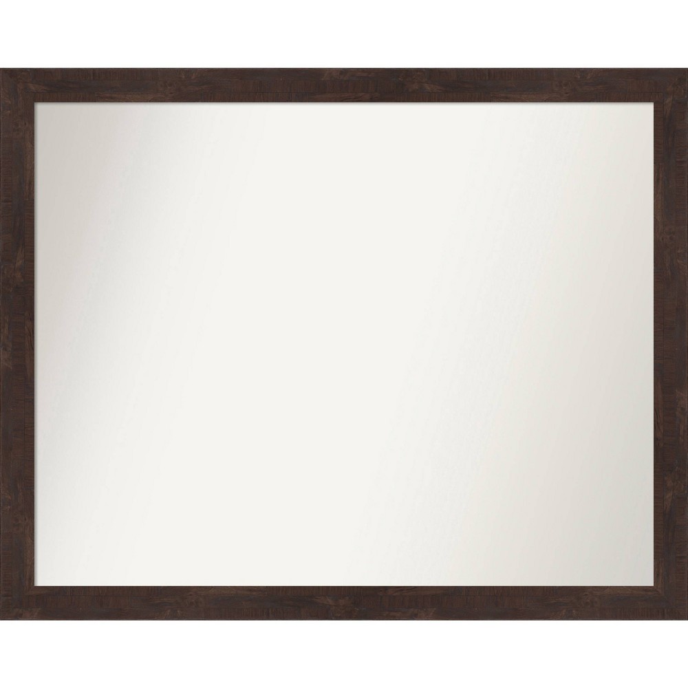 Photos - Wall Mirror 31" x 25" Non-Beveled Fresco Dark Walnut Wood  - Amanti Art: Mo