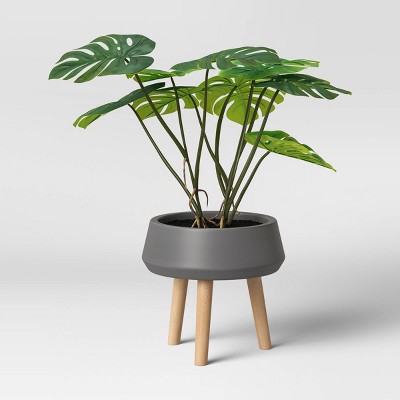 Faux Monstera Floor Plant with Stand Green - Opalhouse™