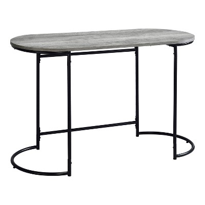 Brimlee Oval Writing Desk Black/Light Gray - miBasics