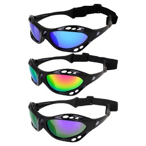 3 Pairs of Birdz Eyewear Seahawk Safety Goggles with Blue, Pink Mirror, Purple Lenses - 1 of 4