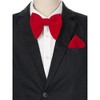INSPIRE CHIC Men's Velvet Pre-Tied Solid Color Pocket Square Adjustable Bow Tie 1 Pair - 4 of 4