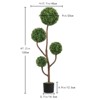 GDFStudio Ravel Modern 4FT Tall Artificial Boxwood Topiary Tree with Pot - 3 of 4