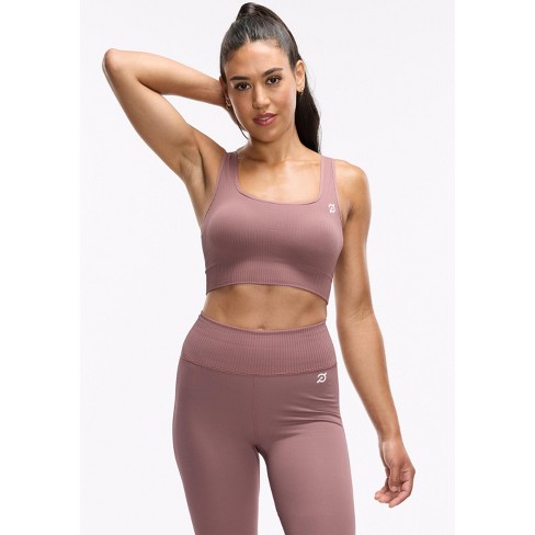 Peloton Women's Seamless Square Neck Bra, Rose Taupe - image 1 of 4