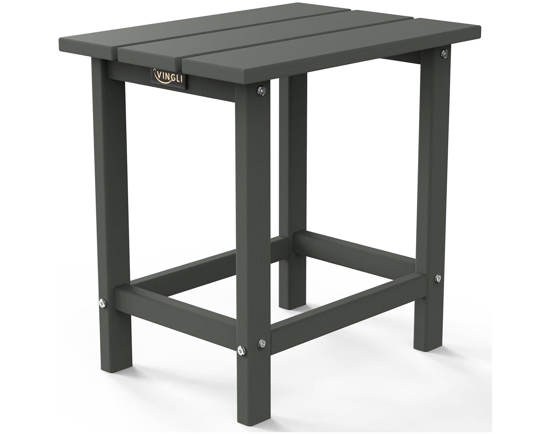 VINGLI Outdoor Patio Side Table, Poly Lumber Weather Resistant Adirondack Side Table End Tables for Outdoor Indoor Living Room Bedroom Patio