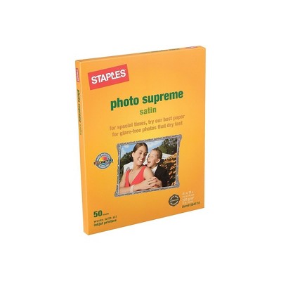 Staples Supreme Satin Photo Paper 8.5" x 11" 50/Pack (19893-CC) 564118