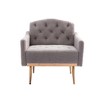 Modern Upholstered Accent Armchair with Tufted Backrest and Rose Golden Feet-ModernLuxe - 4 of 4