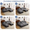 Whisen 110" 3-Seater L-shaped Sectional Sofa, Corduroy Modular Sofa with Ottoman, Full-Compression & No Assembly Required - 3 of 4