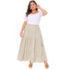 GRACE & GRANDEUR Women's Plus Size Elastic Waist High Rise Flowy A Line Skirts - image 3 of 4