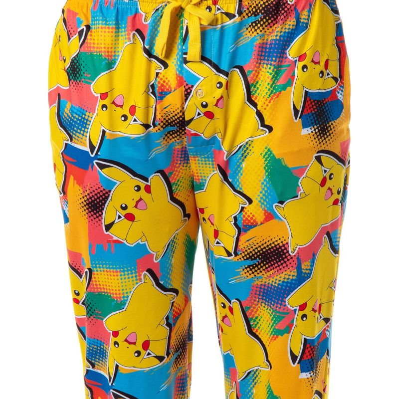 Pokemon Men's Pikachu Pajama Pants Allover Multicolor Lounge Sleep Bottoms, 4 of 7