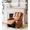 Oversized Recliner Chairs with Heat and Massage - 360° Swivel Chair, Manual Chair Recliner with Cup Holder for Living Rooms, Bedrooms - 4 of 4
