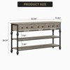 52" Console Table, Entryway Table with 3 Storage Drawers, 3 Tier Industrial Metal Sofa Table, Behind Couch Table - 2 of 4