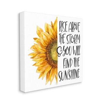 Stupell Industries Rise Above Storm Phrase Charming Sunflower Floral