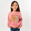 The Juniper Shop Big Sister Checkered Youth Sweatshirt - M - Mauve - 2 of 4