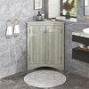 XINGHANZHENXUAN Triangle Bathroom Storage Cabinet with Adjustable Shelves, Freestanding Floor Cabinet for Home Kitchen - 3 of 4