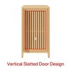 VANIRROR Small Bamboo Storage Cabinet, Freestanding Sideboard Cabinet With Slatted Door for Bathroom, Living Room, Hallway, Kitchen, Natural Color - 4 of 4