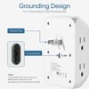 Itopfox 2 Prong Power Strip, 3 to 2 Prong Grounding Outlet Adapter, Polarized Plug, 3-Sided 6 Outlets Widely Spaced Extender, Mountable Wall Tap - 4 of 4
