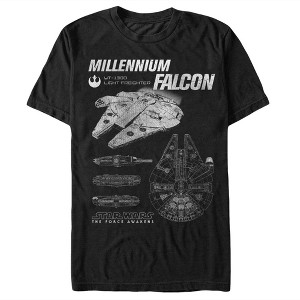 Men's Star Wars The Force Awakens Millennium Falconprints T-Shirt - 1 of 4
