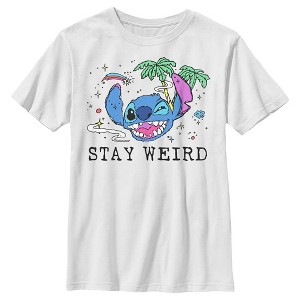Boy's Lilo & Stitch Stay Weird T-Shirt - 1 of 4