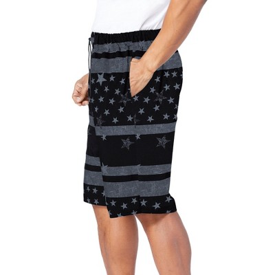 KingSize Basic 8" 4-Way Flex Swim Trunk - XL, Black Grey Flag — фото 3