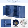 4-Door Vintage Fluted Sideboard,Large Storage Cabinet with Adjustable Shelves,Geometric Pattern Console Table, Solid Wood, Entryway Table for Kitchen - 4 of 4