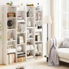Tangkula 2PCS 11-Tier Bookcase w/ Anti-Tipping Kits Wood Display Shelf Tree-Shaped - 2 of 4
