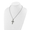 Chisel Stainless Steel Antiqued and Textured Edge Cross Pendant on a 24" Cable Chain Necklace - 3 of 4