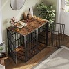XXL Dog Crate Furniture - 3-Lock Doors, Farmhouse Style Indoor Kennel & End Table for Large Breeds - 4 of 4