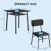 Dining Table for 2 with Storage Rack and Metal Frame, Square Table with Upholstered Chairs Set of 2, 3-Piece Dining Room Set for Home - 2 of 4