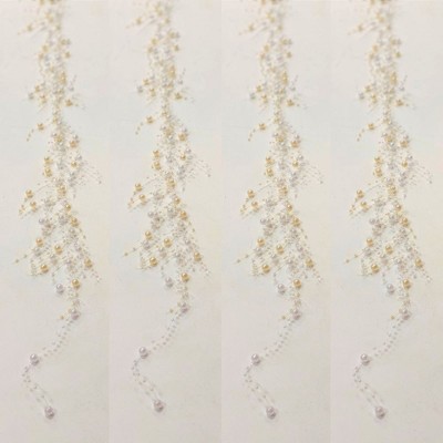 Sullivans Decorative Pearl Bead Garland, Set of 4, 5'L Off-White