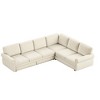 118" Oversized L-Shaped Chenille Sectional Sofa with Pull-Out Bed, Nailhead Trim & Rolled Arms, Convertible Sleeper Couch with Storage for Living Room - 4 of 4