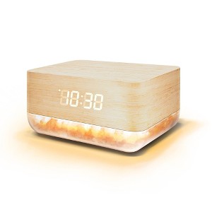 Brookstone Sunrise Alarm Clock with Himalayan Salt Base Novelty Table Lamp - 1 of 4