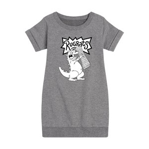 - Rugrats - Reptar Tokyo Graphic Short Sleeve Fleece Dress - 1 of 4