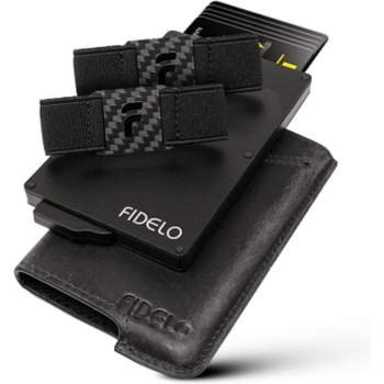 Fidelo Minimalist Wallet for Men RFID Blocking Pop up Wallet Credit Card Holder, Black