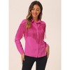 INSPIRE CHIC Women's Fringe Long Sleeve Button Down Disco Party Shirts - 3 of 4