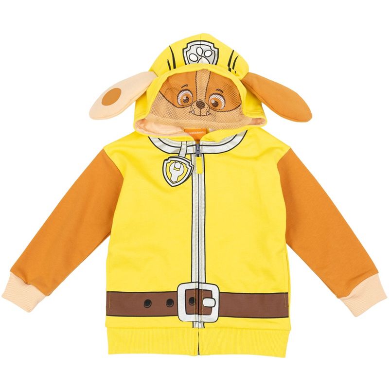 Paw Patrol Rubble Chase Skye Fleece Zip Up Pullover Hoodie Toddler to Little Kid, 4 of 8
