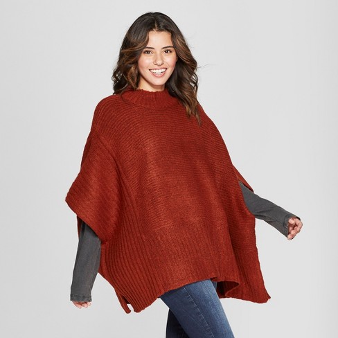 Women's Rib Mix Poncho Sweater - Universal Threadâ¢ : Target